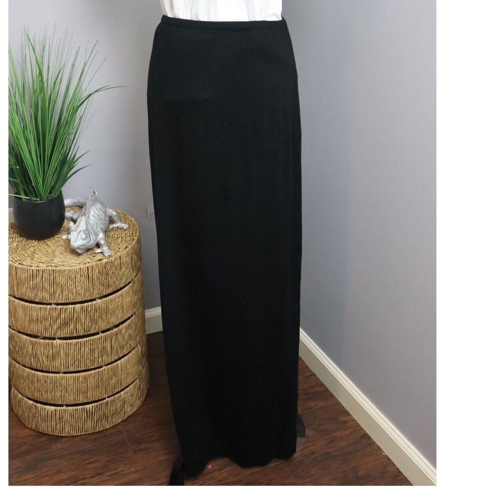 Unbranded Knit Maxi Skirt Women Large Black Excellent Long Minimalist Stretch
